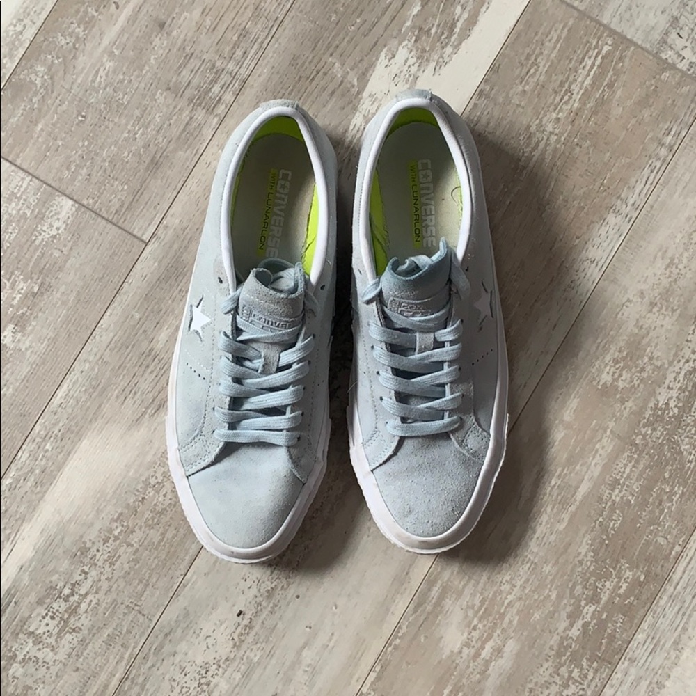 Converse teal shoes